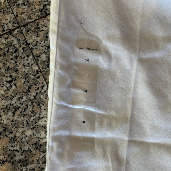 CALVIN KLEIN JEANS WHITE PANTS SIZE 14 women cotton white pants cropped pants - Picture 3 of 16